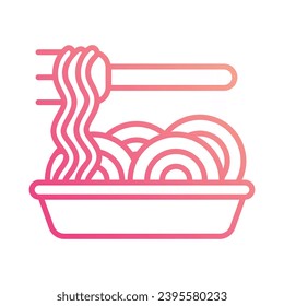 Icono de Spaghetti aísla la ilustración de material vectorial de fondo blanco.