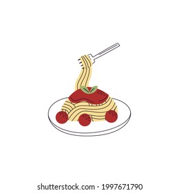 Spaghetti Icon Isolated On White Background