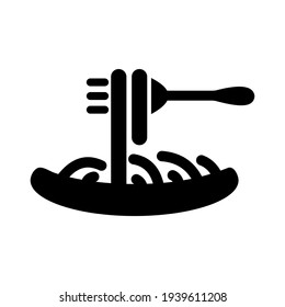 Spaghetti icon isolated vector illustration. High quality black style vector icon