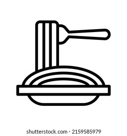 Spaghetti Icon. Line Art Style Design Isolated On White Background