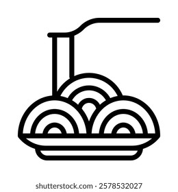 Spaghetti Icon in Line Style