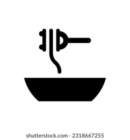 Icono de Spaghetti, logotipo aislado en fondo blanco