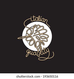 spaghetti icon on a black background
