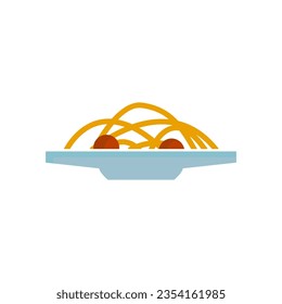 Icono de Spaghetti en el fondo blanco, ilustración vectorial