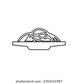 Icono de Spaghetti en el fondo blanco, ilustración vectorial