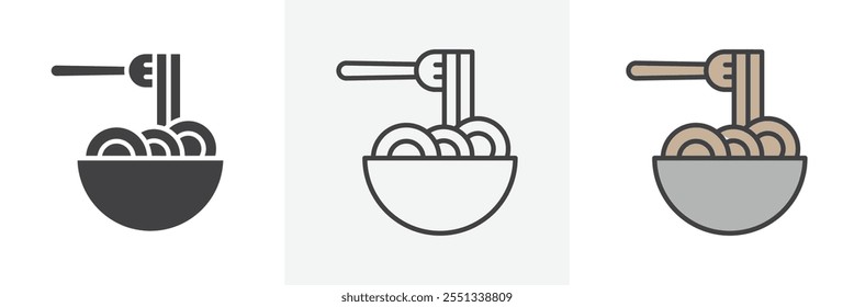 Spaghetti icon pack. Vector illustration. EPS10