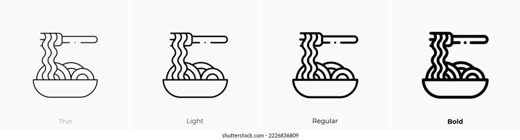 spaghetti icon. Thin, Light Regular And Bold style design isolated on white background