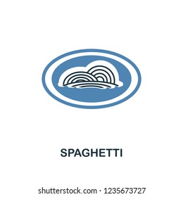 Spaghetti icon. Two colors design style from meal icons collection. Simple illustration of spaghetti icon