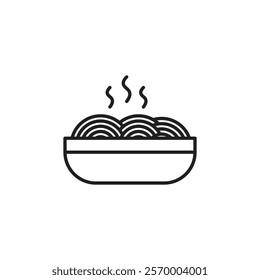 Spaghetti icon Vector flat thin line illustration