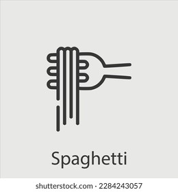 spaghetti icon vector icon.Editable stroke.linear style sign for use web design and mobile apps,logo.Symbol illustration.Pixel vector graphics - Vector