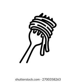 ícone espaguete vetor, ícone estilo linha