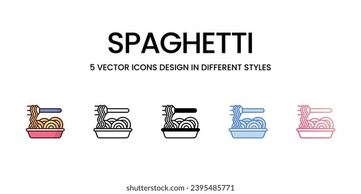 Spaghetti Icons set. Adecuado para diseño de páginas Web, aplicaciones móviles, UI, UX y GUI. Ilustración de material vectorial.