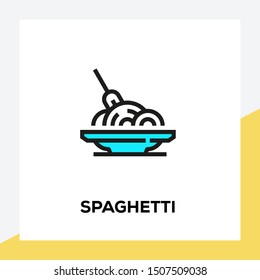 SPAGHETTI AND ILLUSTRATION ICON CONCEPT