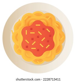 Spaghetti aislado en fondo blanco, ilustración, icono, elemento