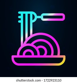 Spaghetti, ícono de italy nolan. Línea delgada simple, contorno vectorial de iconos cursivos para ui y ux, sitio web o aplicación móvil