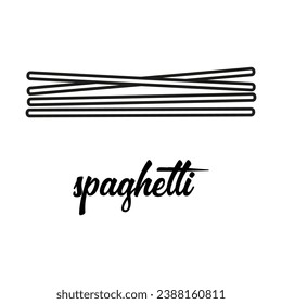 icono de la línea spaghetti, icono del contorno del vector de pasta para el diseño web aislado en fondo blanco