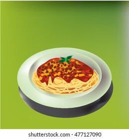 The spaghetti with meat sauce.
