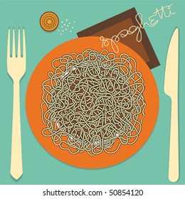 Spaghetti - menu or restaurant card