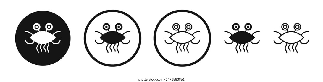 Spaghetti Monster Flying flat liner icon set.