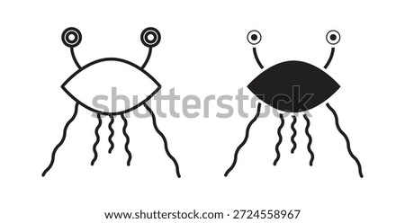 Spaghetti Monster Flying icon in doodle and stroke style.