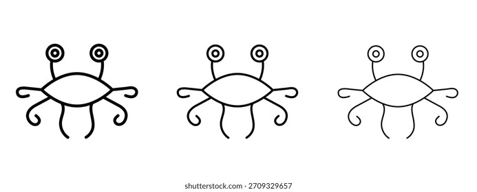 Spaghetti Monster Fliegendes Symbol lineares Stil Zeichen für mobiles Konzept und Web-Design.
