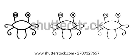 Spaghetti Monster Flying icon linear style sign for mobile concept and web design.