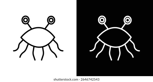 Spaghetti Monster Flying icon vector simple element illustration editable