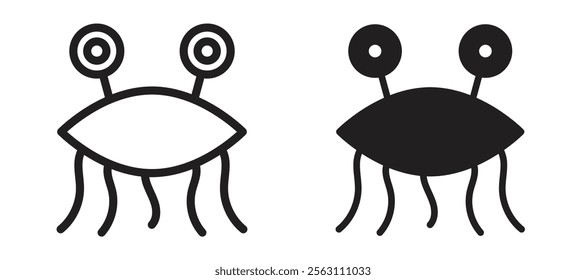 Spaghetti Monster Flying icons in black line and filled versions