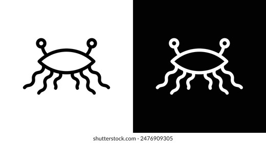 Spaghetti Monster Flyingvector icon set on white background.