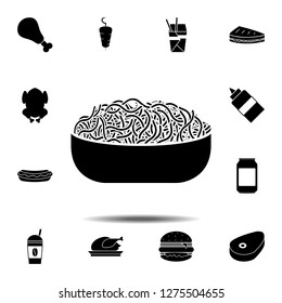 Spaghetti or noodle icon. Simple glyph vector element of Fast food icons set for UI and UX, website or mobile application