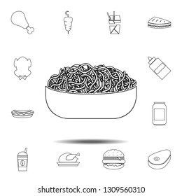 Spaghetti or noodle icon. Simple thin line, outline vector element of Fast food icons set for UI and UX, website or mobile application