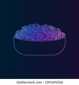 Spaghetti or noodle nolan icon. Simple thin line, outline vector of Fast food icons for UI and UX, website or mobile application