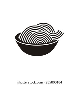 Spaghetti or noodle simple black vector icon isolated