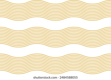 Spaghetti or noodle wavy yellow and white pattern. on white background.	