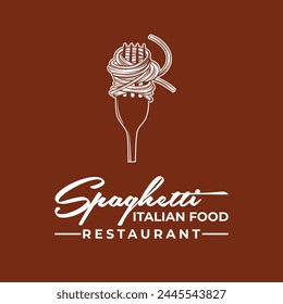 Spaghetti Noodles Restaurant Logo Vector de estilo simple