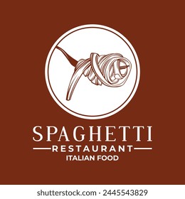 Spaghetti Noodles Restaurant Logo Vector de estilo simple