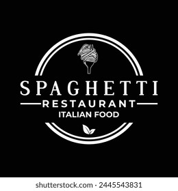 Spaghetti Noodles Restaurant Logo Simple Vector de estilo moderno