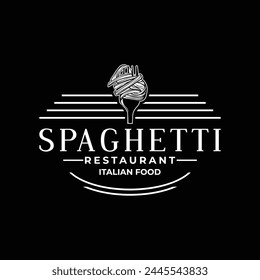 Spaghetti Noodles Restaurant Logo Simple Vector de estilo moderno