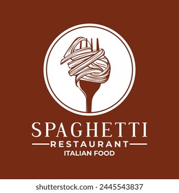 Spaghetti Noodles Restaurant Logo Vector de estilo simple