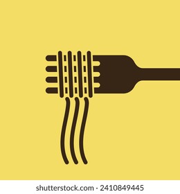 Spaghetti noodles vector. spaghetti noodles icon vector. fork vector.