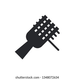 spaghetti on a fork flat vector icon