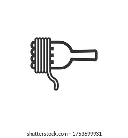 Spaghetti on fork. Italian icon. Food icon. Vector illustration.