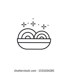 Spaghetti on the plate icon. Element of Food and Drink icon. Thin line icon