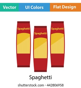 Spaghetti package icon. Flat color design. Vector illustration.