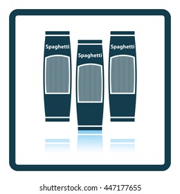 Spaghetti package icon. Shadow reflection design. Vector illustration.