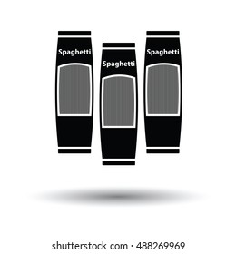 Spaghetti package icon. White background with shadow design. Vector illustration.
