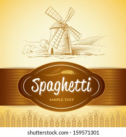 spaghetti. pasta. Bakery. labels, pack for spaghetti, pasta