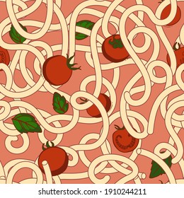 Spaghetti pasta bolognese italian food. Fast food illustration 