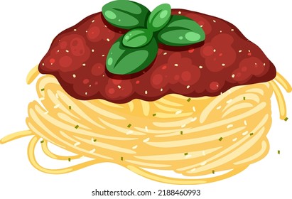 Spaghetti pasta with bolognese sauce  illustration