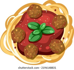 Spaghetti pasta with bolognese sauce  illustration